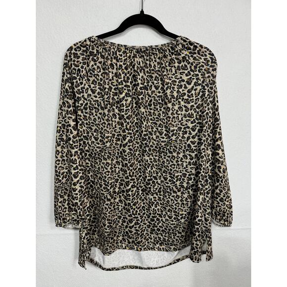 Cathy Daniels Vintage Y2K Leopard Animal Print Scoop Neck Blouse Plus Size 1X - Picture 3 of 5